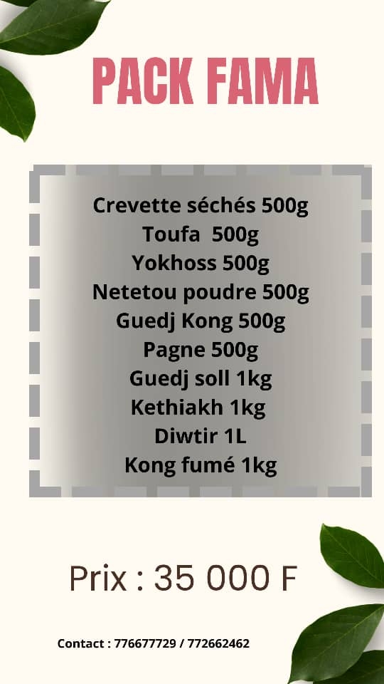 Pack produits halieutique de 35.000f
