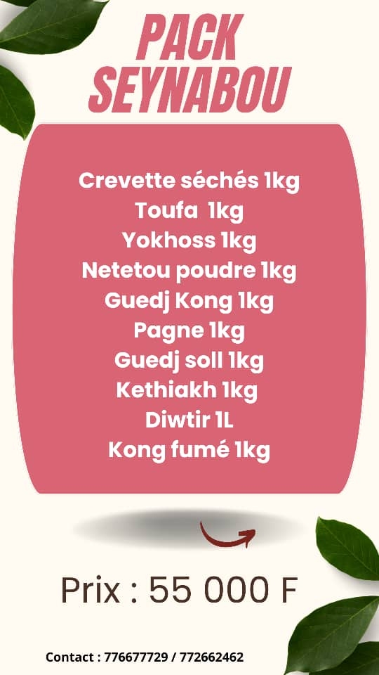 Pack produits halieutique de 55.000f