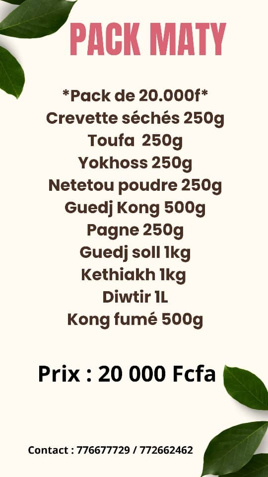 Pack produits halieutique de 20.000f